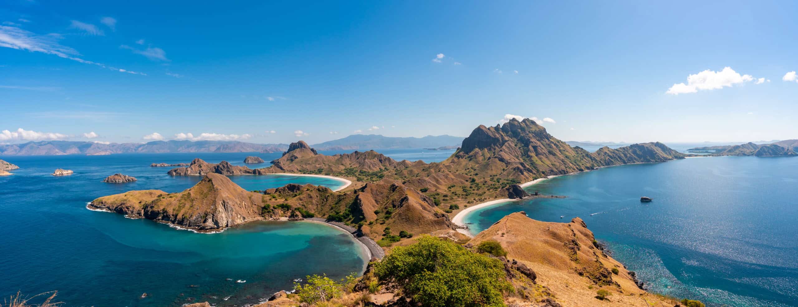 Beautiful landscape Panorama view at Padar island in Komodo National Park, Indonesia